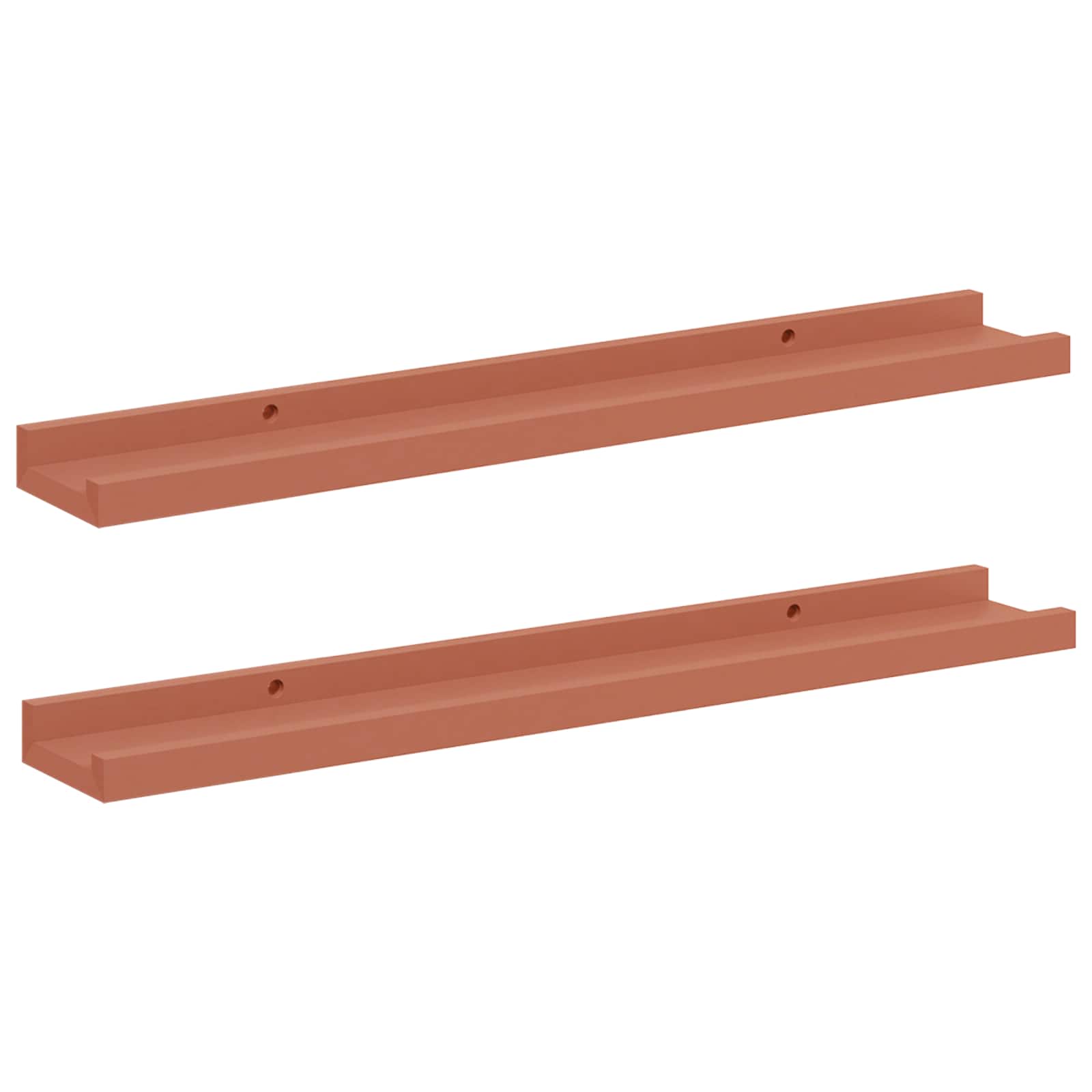 Væghylde med hylde 2 pcs Rød 60 x 9 x 3 cm Konstrueret træ