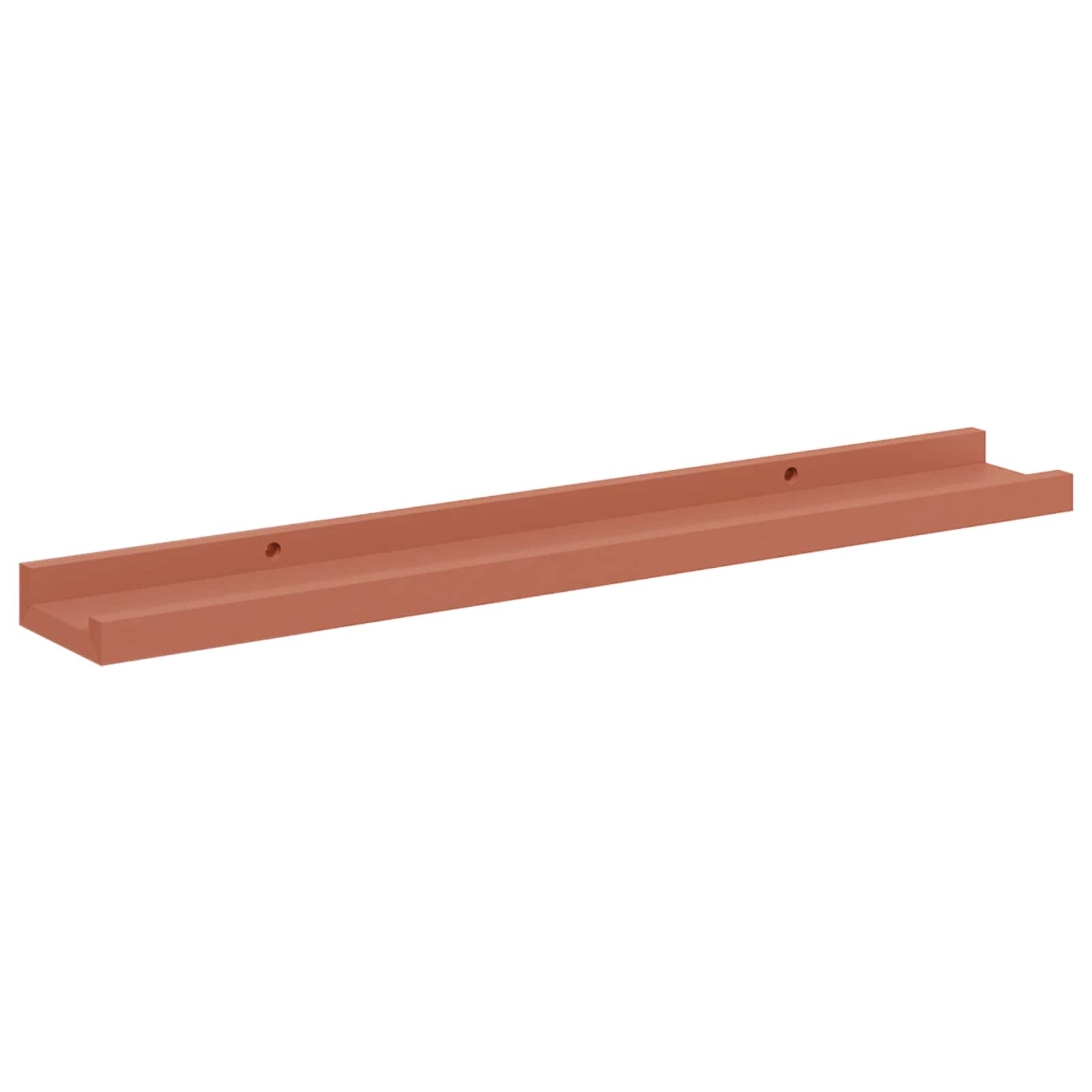 Væghylde med hylde 2 pcs Rød 60 x 9 x 3 cm Konstrueret træ