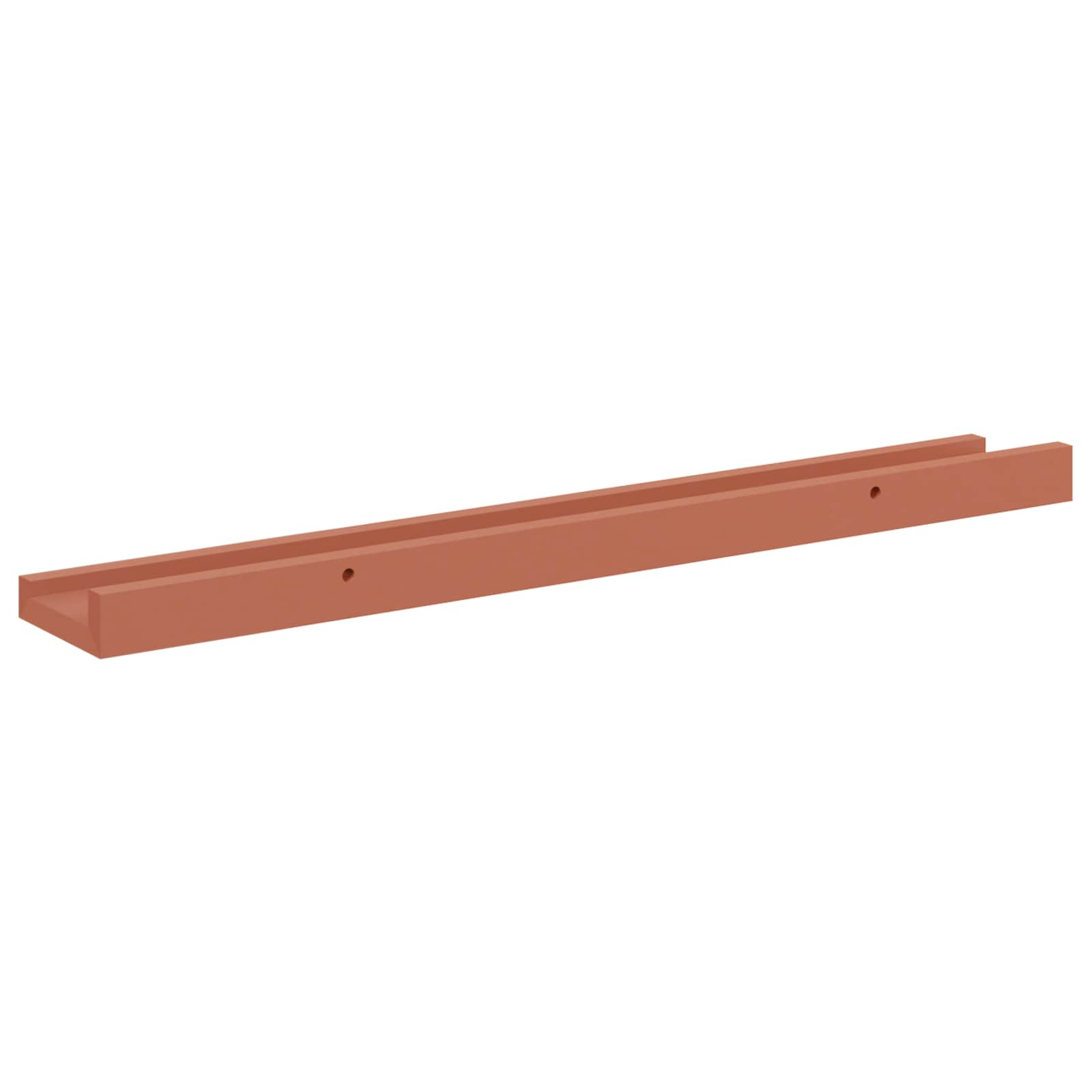 Væghylde med hylde 2 pcs Rød 60 x 9 x 3 cm Konstrueret træ
