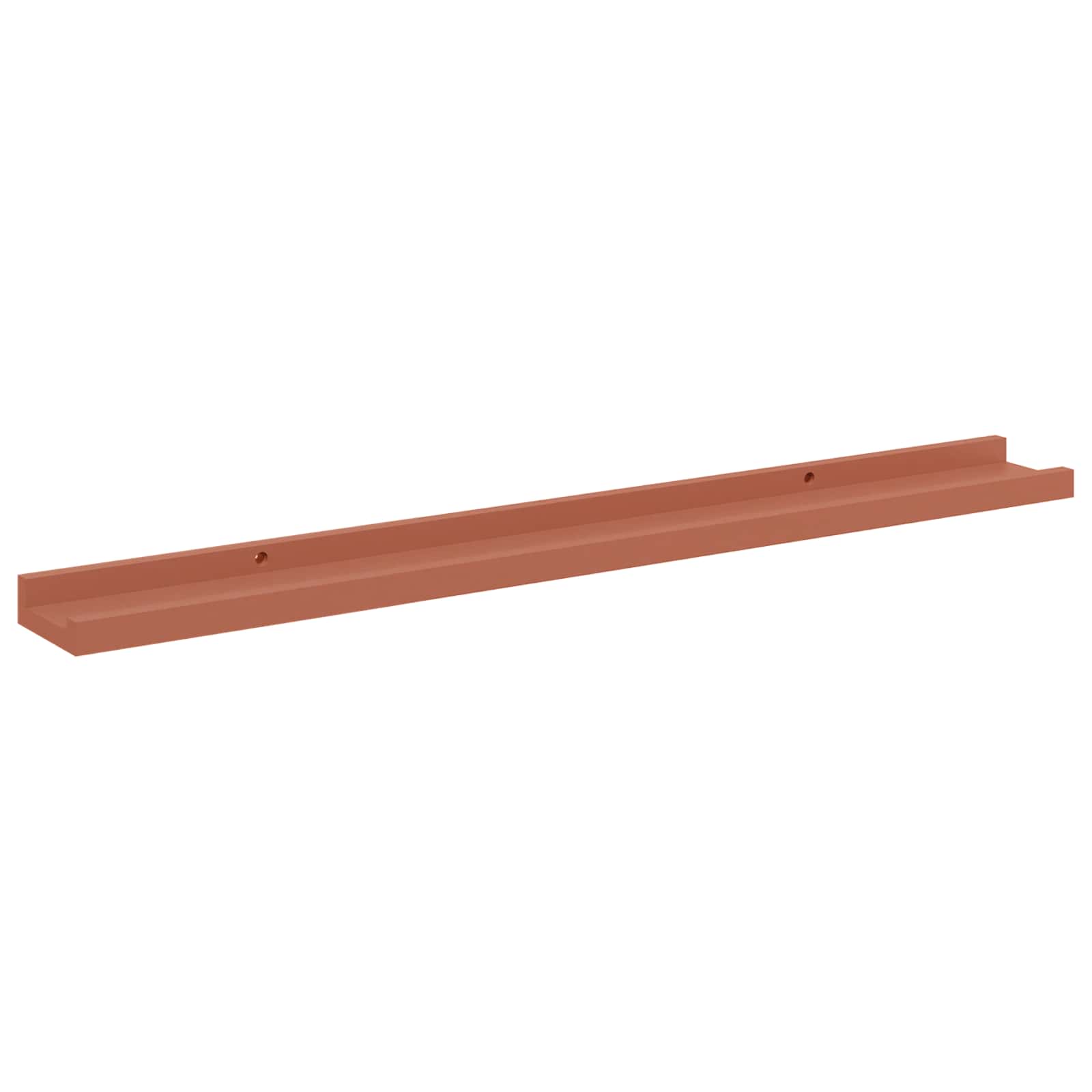 Væghylde med hylde 2 pcs Rød 80 x 9 x 3 cm Konstrueret træ