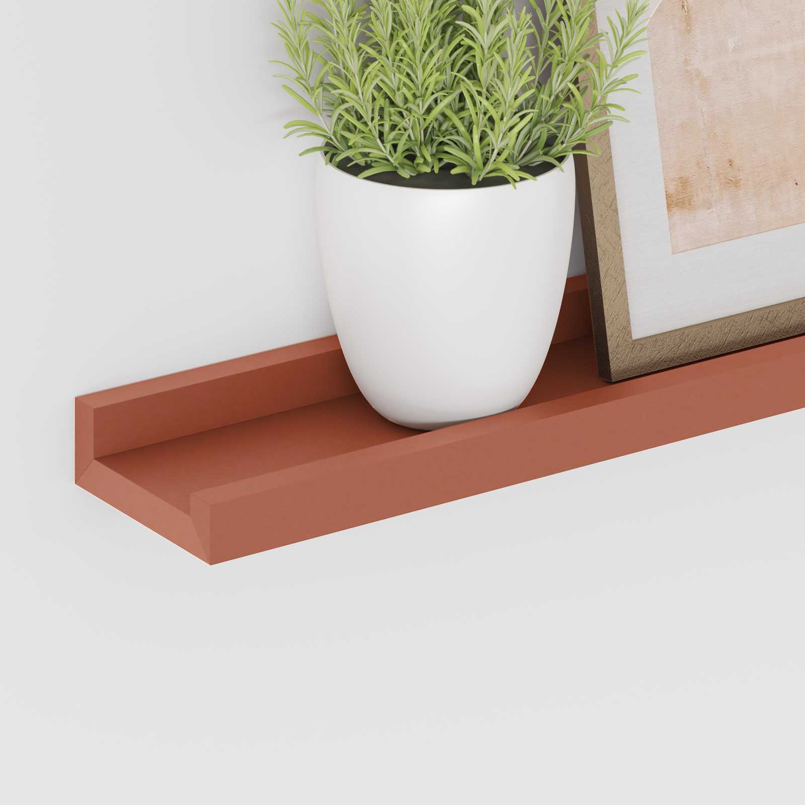 Væghylde med hylde 2 pcs Rød 100 x 9 x 3 cm Konstrueret træ