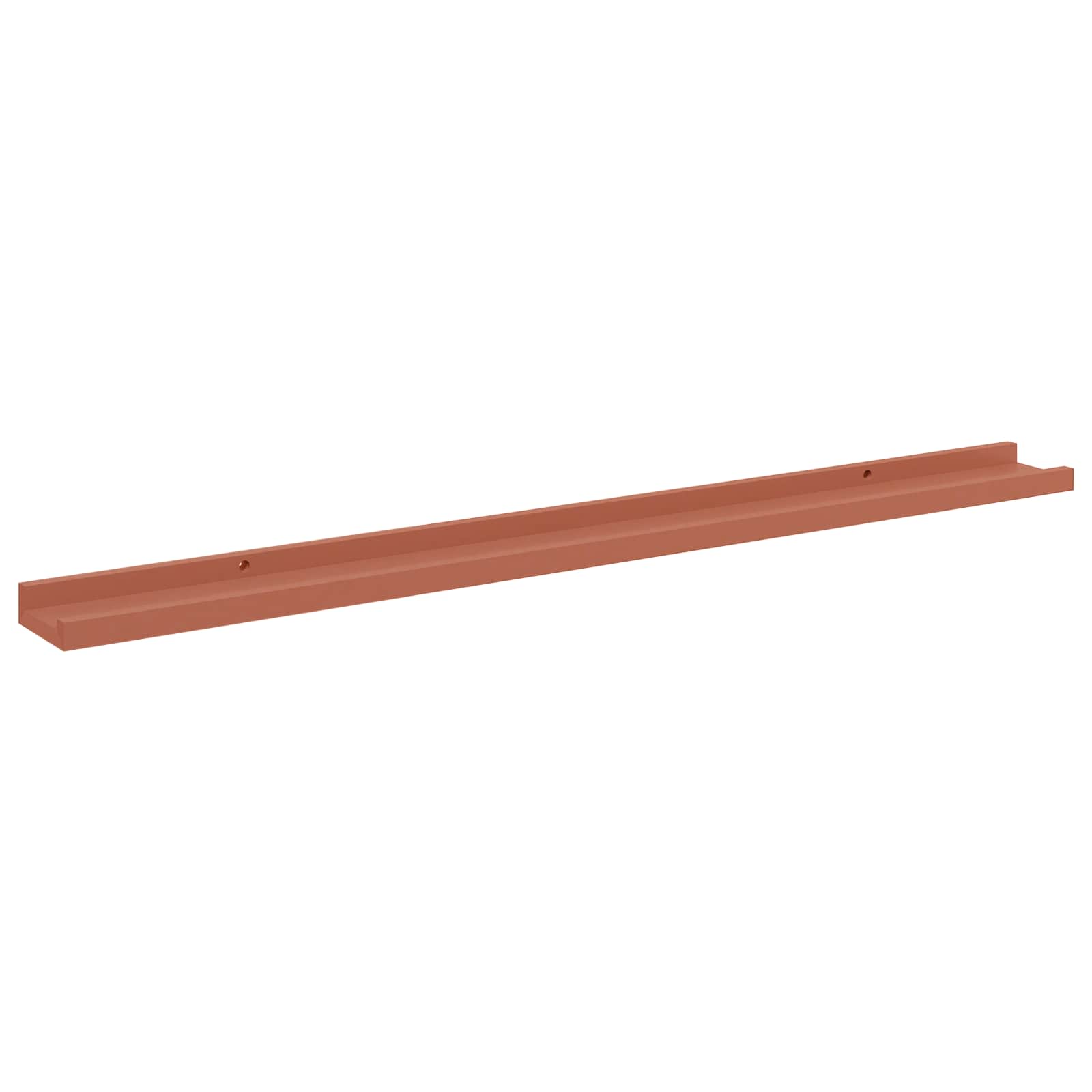 Væghylde med hylde 2 pcs Rød 100 x 9 x 3 cm Konstrueret træ