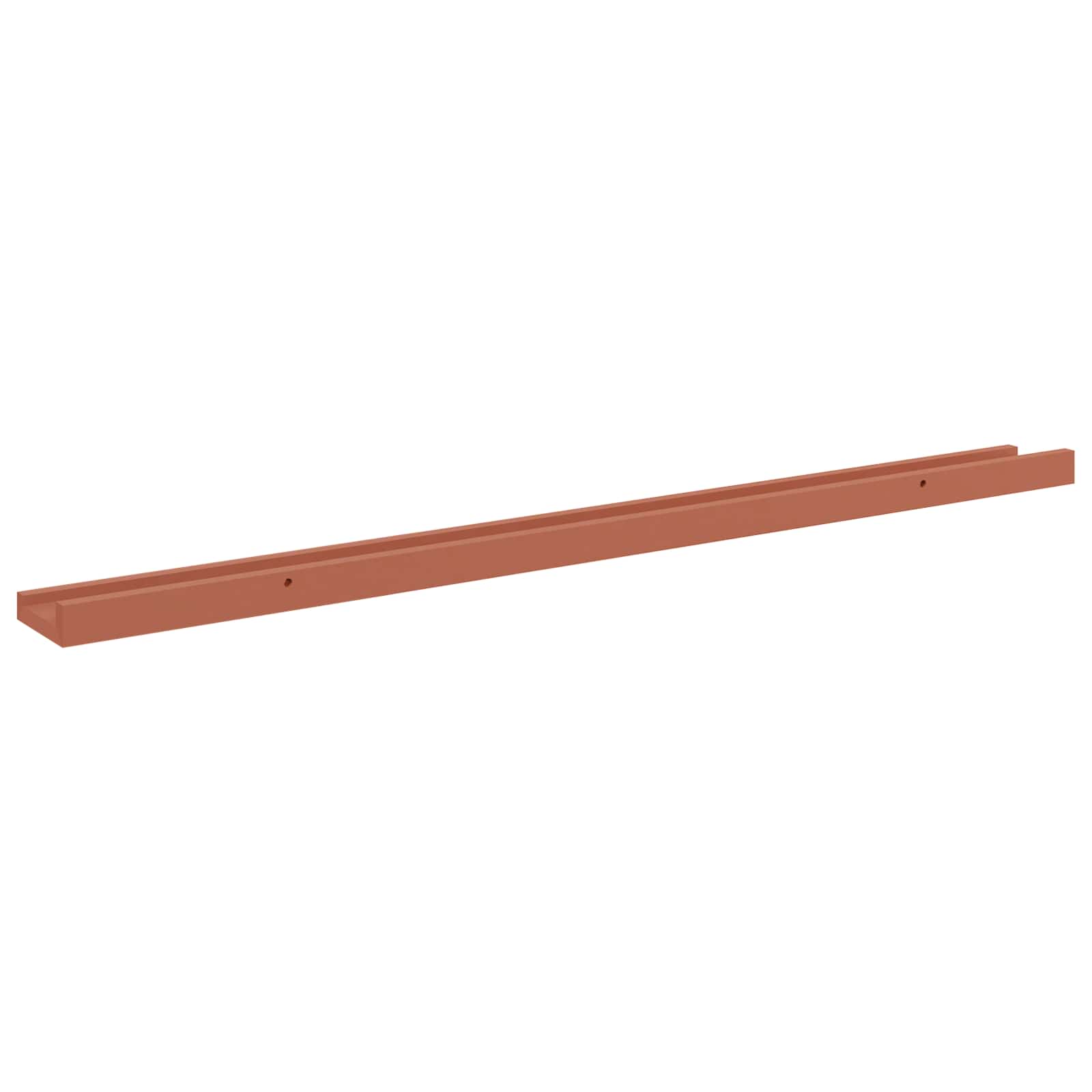 Væghylde med hylde 2 pcs Rød 100 x 9 x 3 cm Konstrueret træ