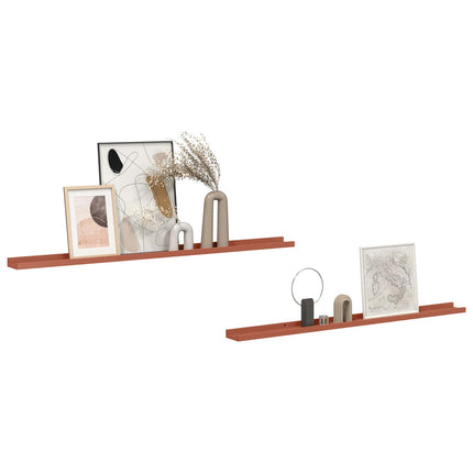 Væghylde Vægmonteret 2 pcs Rød 115 x 9 x 3 cm Konstrueret træ