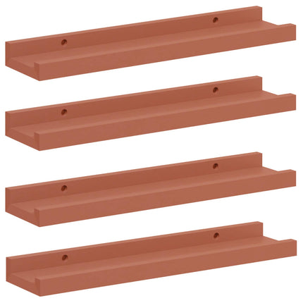 Væghylde Vægmonteret 4 pcs Rød 40 x 9 x 3 cm Konstrueret træ