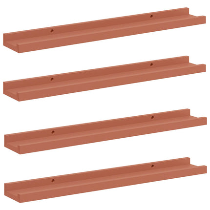 Væghylde Vægmonteret 4 pcs Rød 60 x 9 x 3 cm Konstrueret træ