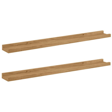 Væghylde Vægmonteret 2 pcs Brun 80 x 9 x 3 cm Konstrueret træ