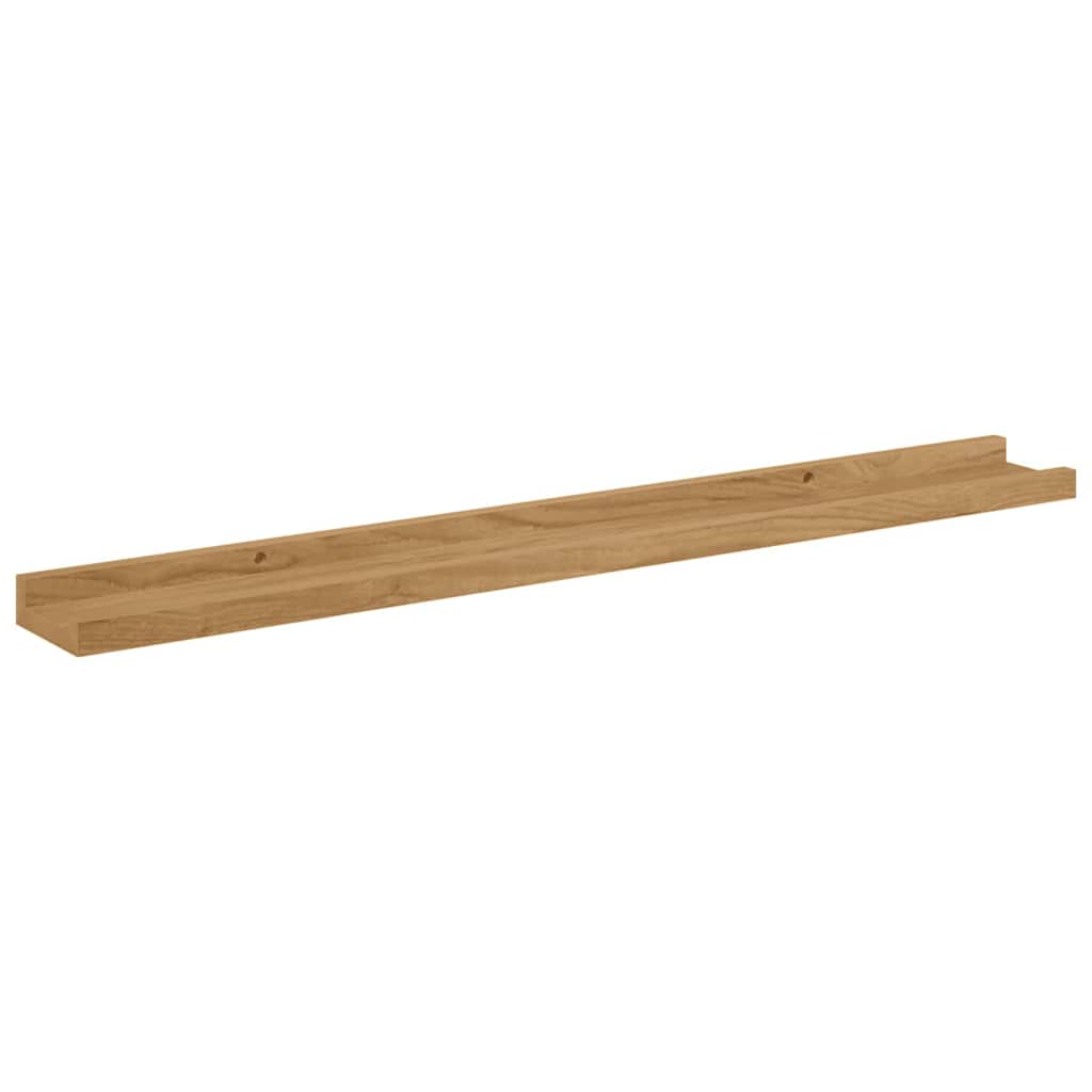 Væghylde med hylde 2 pcs Brun 80 x 9 x 3 cm Konstrueret træ