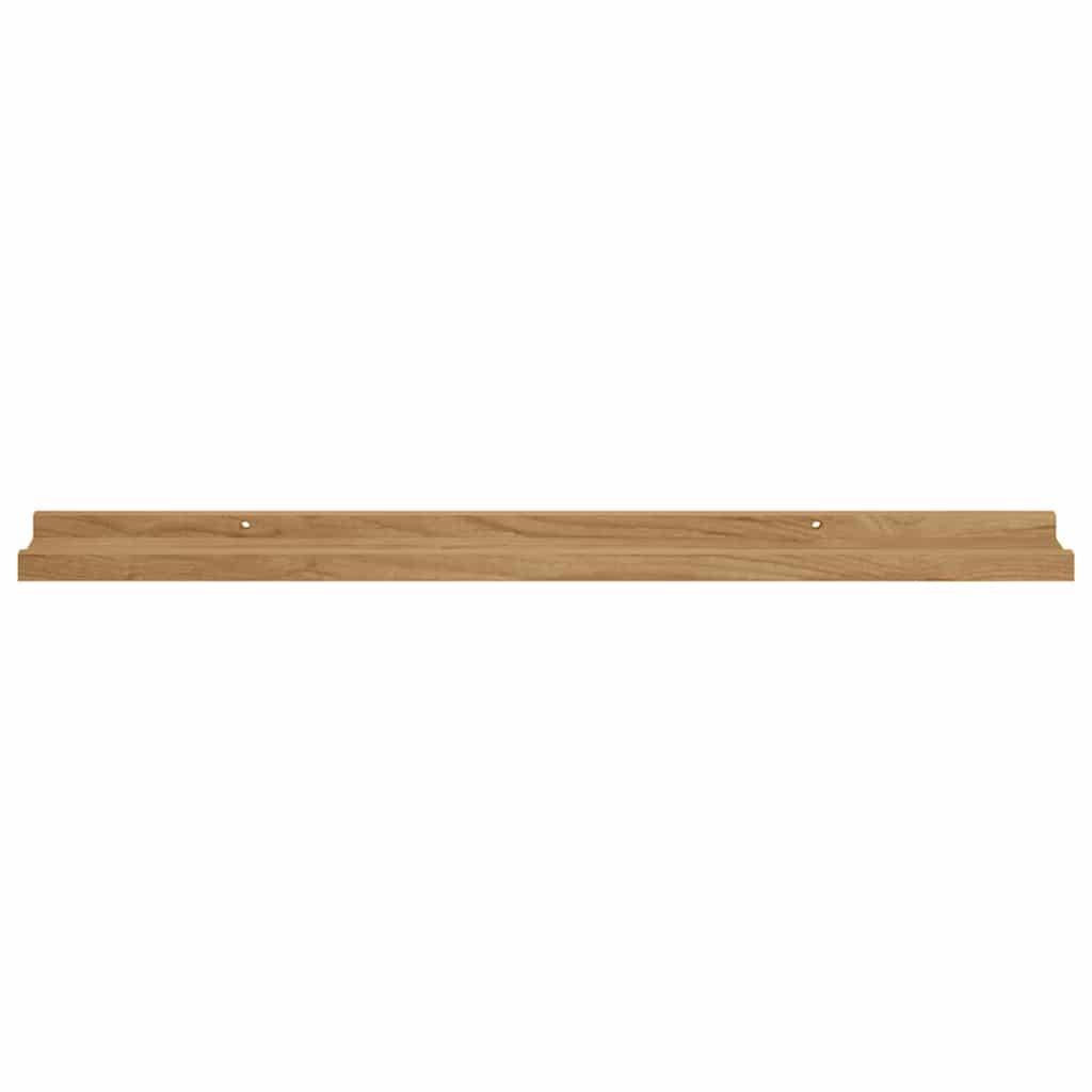 Væghylde med hylde 2 pcs Brun 80 x 9 x 3 cm Konstrueret træ