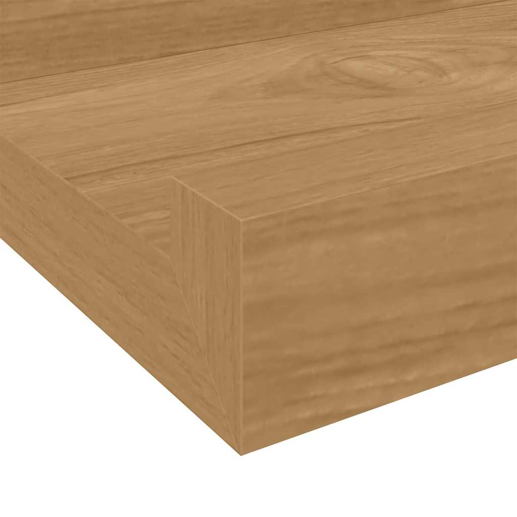 Væghylde med hylde 4 pcs Brun 40 x 9 x 3 cm Konstrueret træ