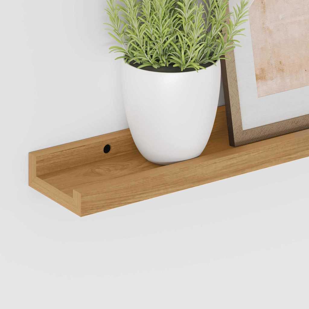 Væghylde med hylde 4 pcs Brun 40 x 9 x 3 cm Konstrueret træ