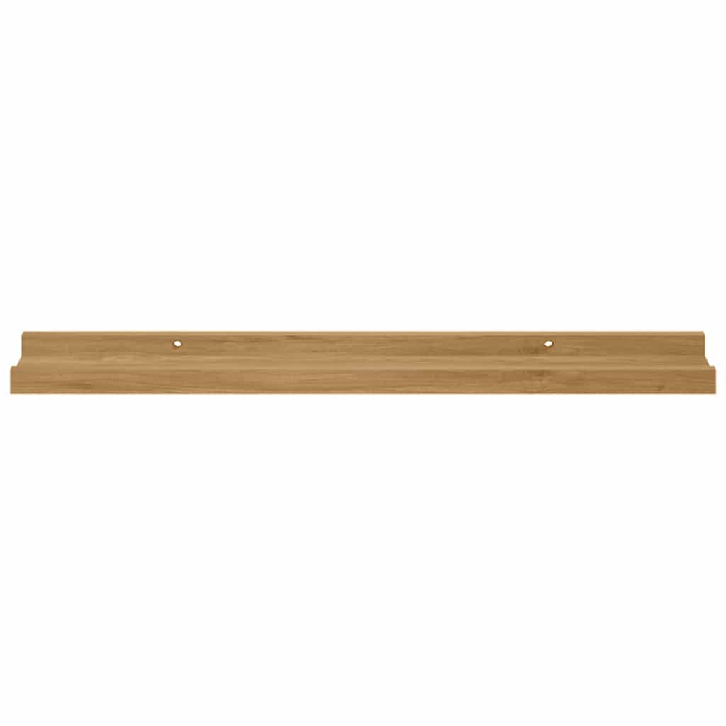 Væghylde med hylde 4 pcs Brun 60 x 9 x 3 cm Konstrueret træ