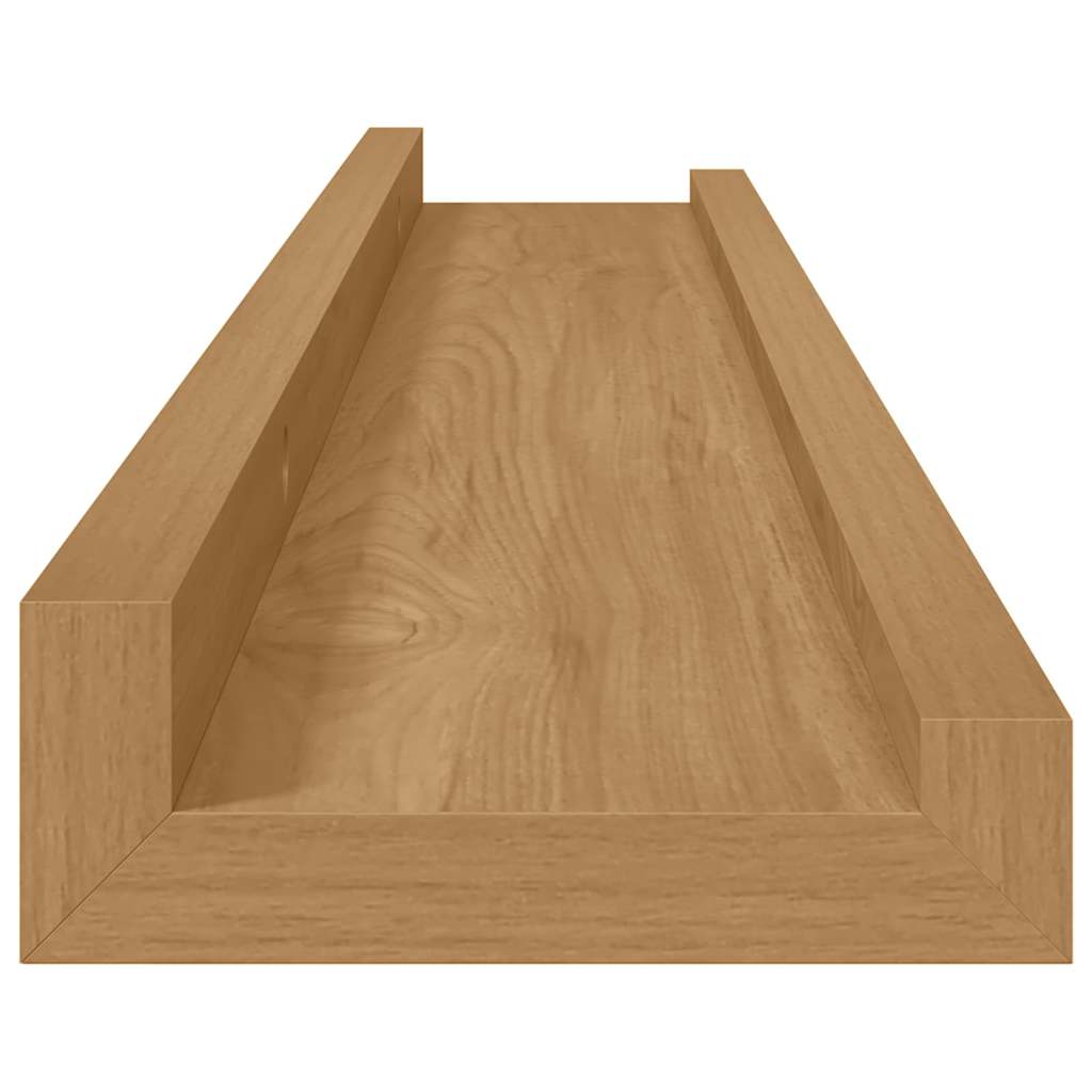 Væghylde med hylde 4 pcs Brun 60 x 9 x 3 cm Konstrueret træ