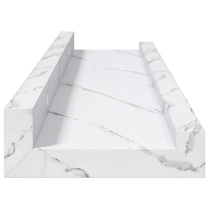 Væghylde Vægmonteret 2 pcs Hvid marmor 40 x 9 x 3 cm