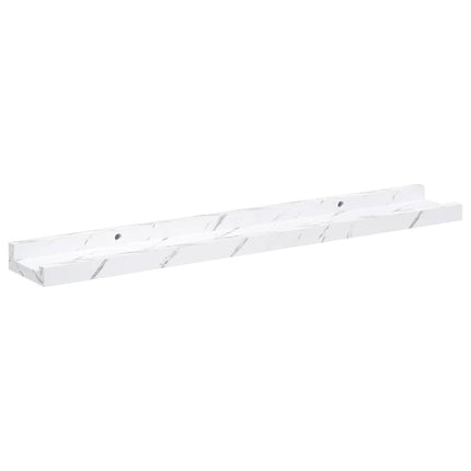 Væghylde Vægmonteret 2 pcs Hvid marmor 60 x 9 x 3 cm