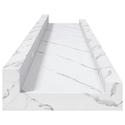 Væghylde Vægmonteret 2 pcs Hvid marmor 60 x 9 x 3 cm