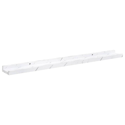 Væghylde 2 pcs Hvid marmor 80 x 9 x 3 cm Konstrueret træ