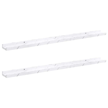 Væghylde Vægmonteret 2 pcs Hvid marmor 100 x 9 x 3 cm