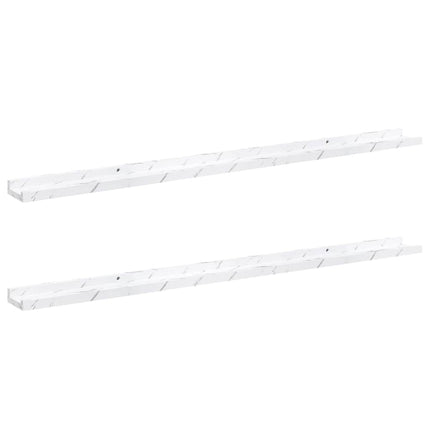 Væghylde Vægmonteret 2 pcs Hvid marmor 115 x 9 x 3 cm