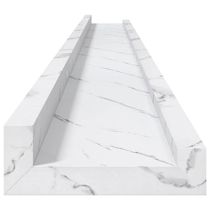 Væghylde Vægmonteret 2 pcs Hvid marmor 115 x 9 x 3 cm