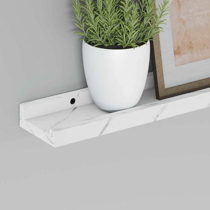 Væghylde Vægmonteret 4 pcs Hvid marmor 40 x 9 x 3 cm