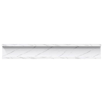 Væghylde 4 pcs Hvid marmor 60 x 9 x 3 cm Konstrueret træ