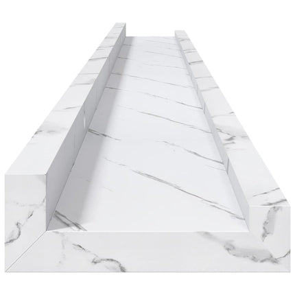 Væghylde Vægmonteret 4 pcs Hvid marmor 100 x 9 x 3 cm
