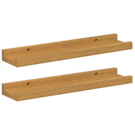 Væghylde med hylde 2 pcs Beige 40 x 9 x 3 cm Konstrueret træ