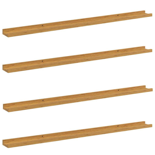Væghylde med hylde 4 pcs Beige 115 x 9 x 3 cm Konstrueret træ