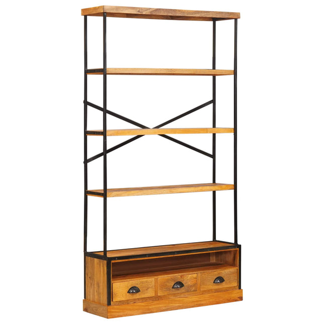 5-etagers bogreol Naturfarvet 100 x 30 x 180 cm