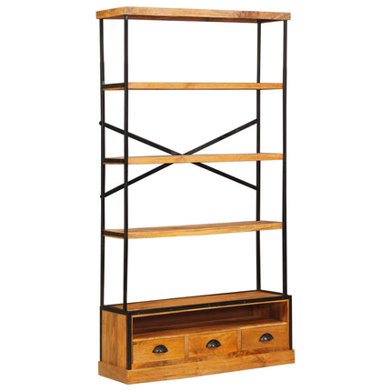 5-etagers bogreol Naturfarvet 100 x 30 x 180 cm