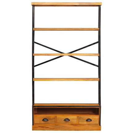 5-etagers bogreol Naturfarvet 100 x 30 x 180 cm