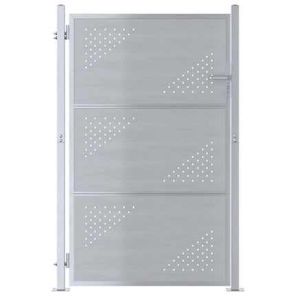 Haveport 85 x 144 cm Rustfrit stål Sølv Låses