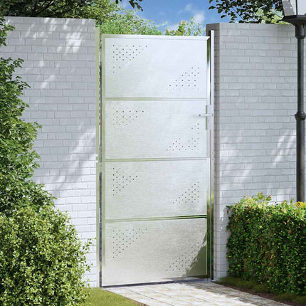Haveport 85 x 174 cm Rustfrit stål Sølv Låses