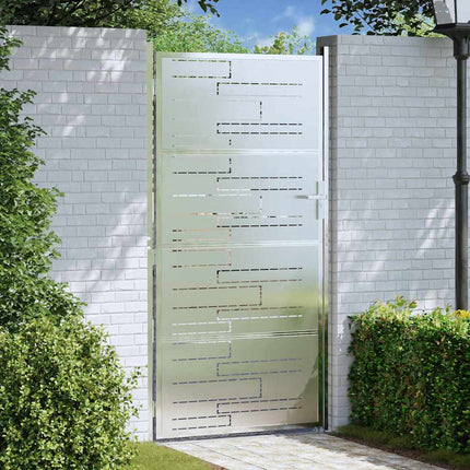 Haveport 85 x 196 cm Rustfrit stål Sølv Låses