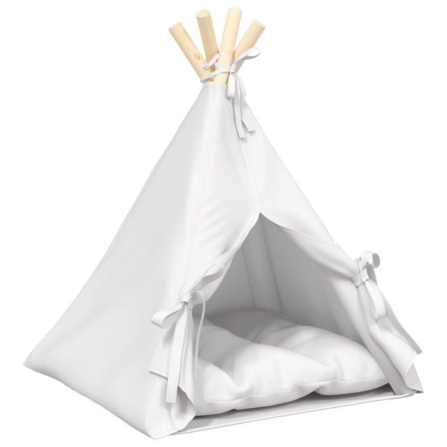 Kæledyrstepee med pude Hvid 40 x 40 x 50 cm Polyester