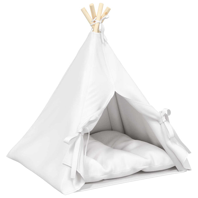 Kæledyrstepee med pude Hvid 60 x 60 x 70 cm Polyester