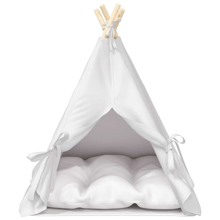 Kæledyrstepee med pude Hvid 60 x 60 x 70 cm Polyester