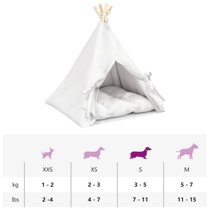 Kæledyrstepee med pude Hvid 60 x 60 x 70 cm Polyester