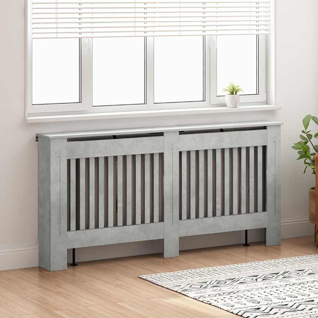 Radiatorcover Beton Grå 172 x 19 x 81,5 cm Konstrueret træ