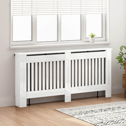 Radiatorcover Hvid højglans 172 x 19 x 81,5 cm Konstrueret træ
