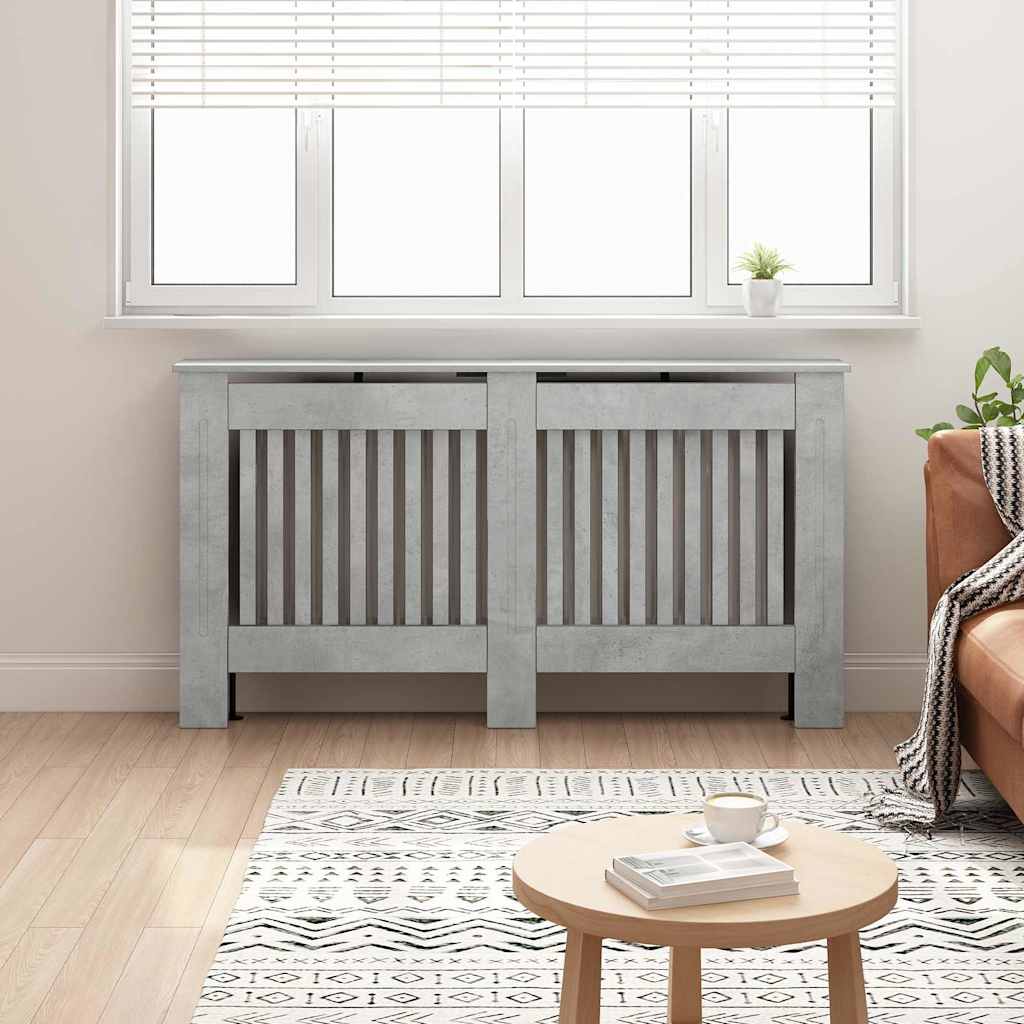 Radiatorcover Beton Grå 152 x 19 x 81,5 cm Konstrueret træ