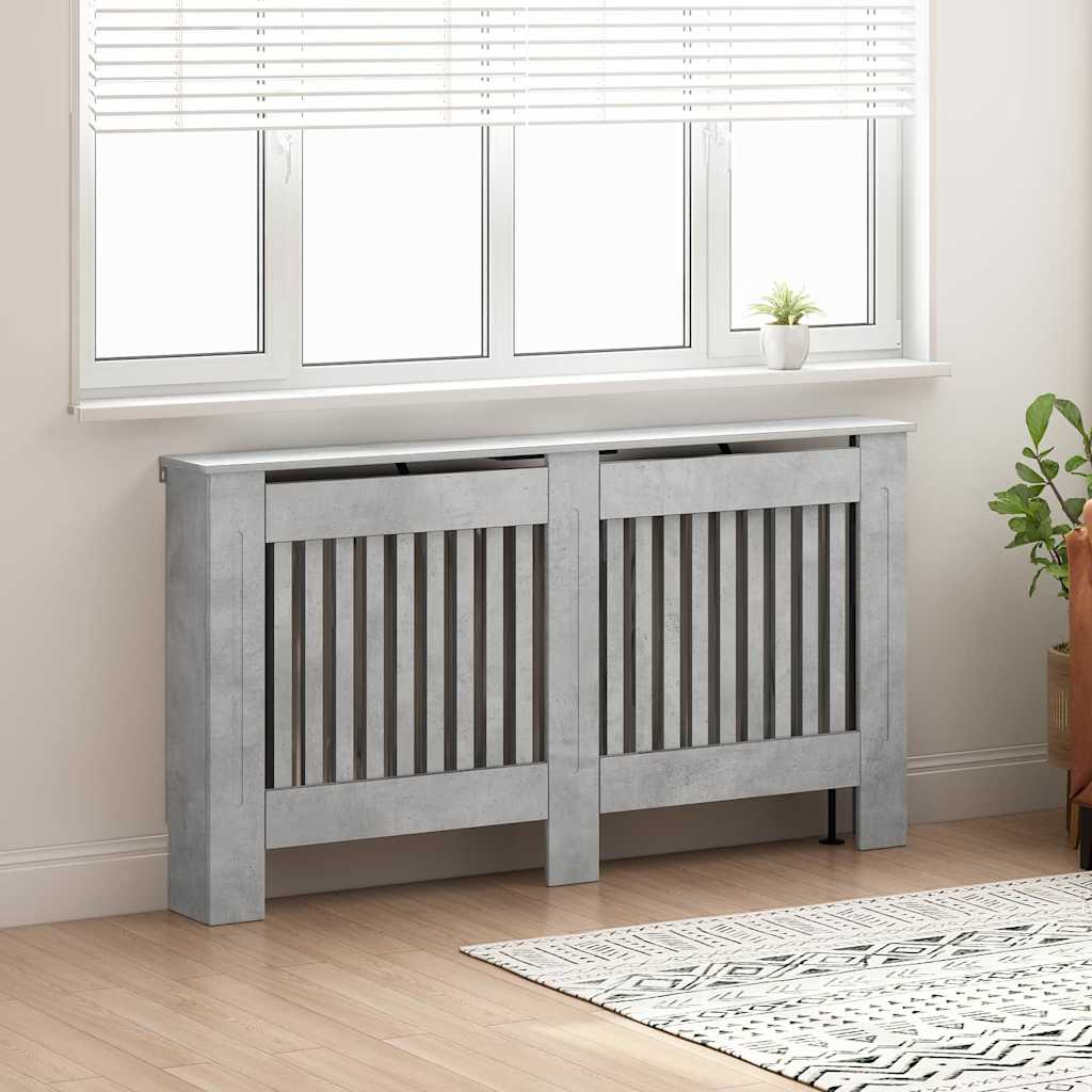 Radiatorcover Beton Grå 152 x 19 x 81,5 cm Konstrueret træ
