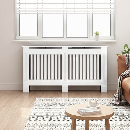 Radiatorcover Hvid højglans 152 x 19 x 81,5 cm Konstrueret træ