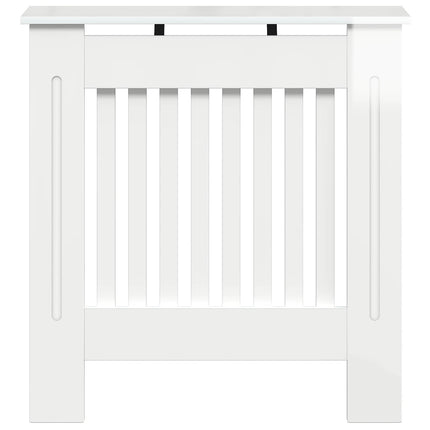 Radiatorcover Hvid højglans 78 x 19 x 81,5 cm Konstrueret træ