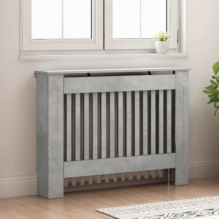 Radiatorcover Betongrå 112 x 19 x 81,5 cm Konstrueret træ