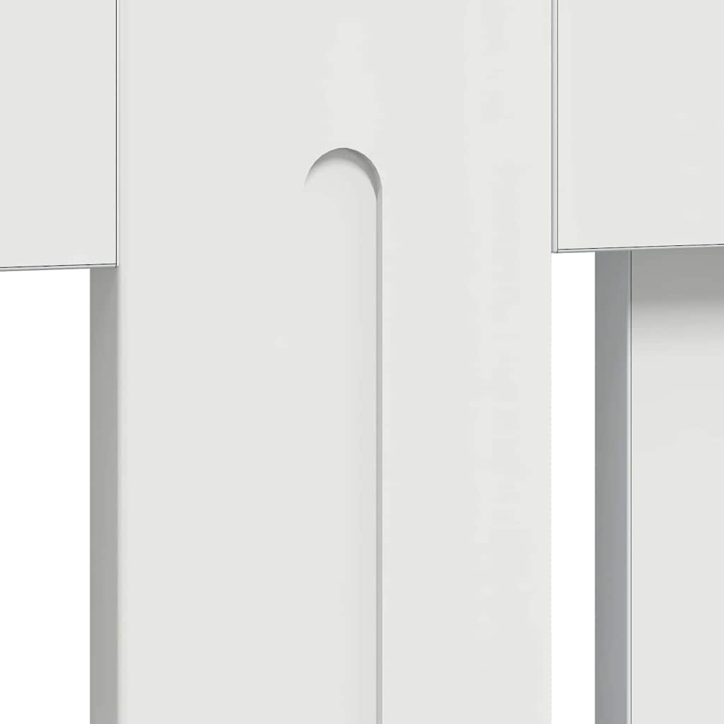 Radiatorcover Høj gloss hvid 112 x 19 x 81,5 cm Konstrueret træ