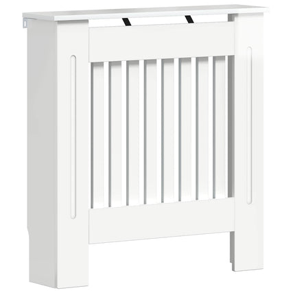 Radiatorcover Hvid højglans 112 x 19 x 81,5 cm Konstrueret træ