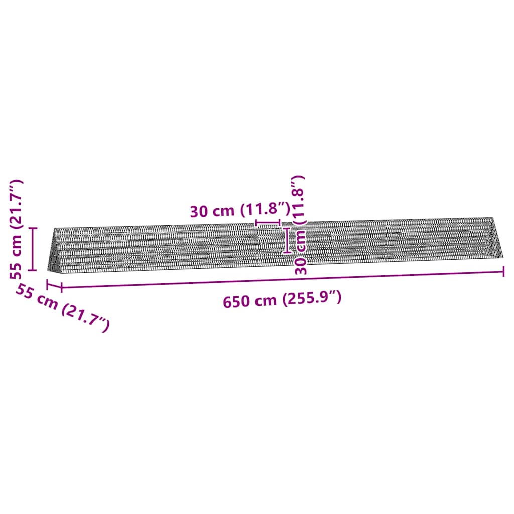 Kanin Bur Sølv 650 x 55 x 55 cm Galvaniseret stål