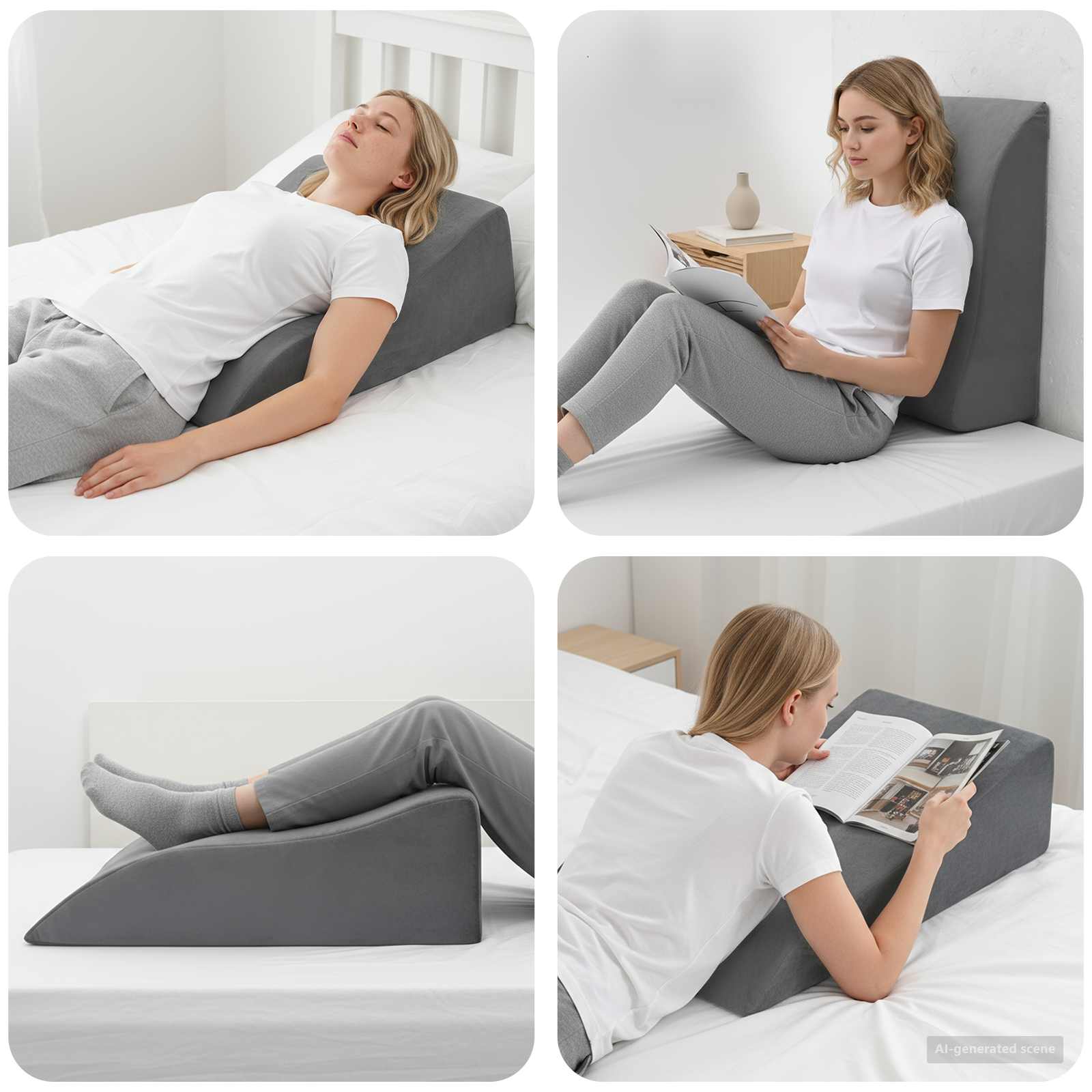 Benpude Grå 68 x 40 x 18 cm PU Skum